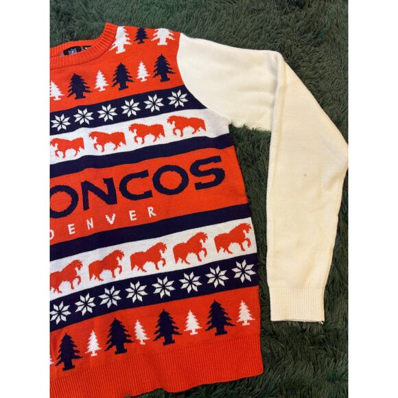 Denver Broncos Adult National Football League NFL Large Ugly Christmas Sweater - Picture 3 of 5